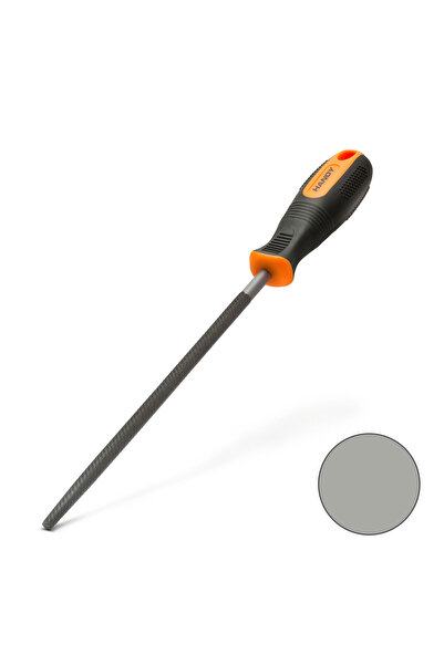 Alista Home Round metal file, 200 mm with ergonomic handle, single cut, mediu...