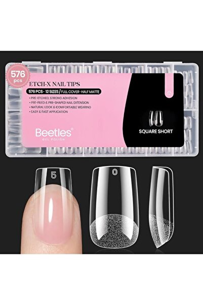 beetles Gel Polish Beetles Medium Almond Gel Nail Tips, 288Pcs Pre-Shaped Cle...