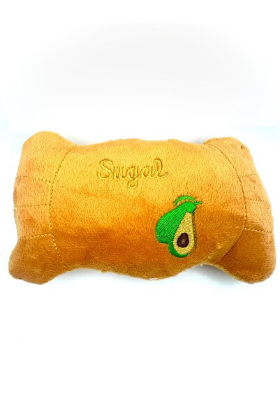 Tasma Market Plush Dog Toy with Squeaking Sound - Pillow (Orange) (17X9 cm)
