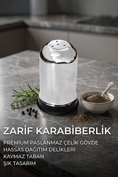 FİTHOME 10 Adet Paslanmaz Çelik Karabiberlik | Lokanta Restoran Otel Kafe Karabiberlik | Profesyonel Masaüstü Baharatlık
