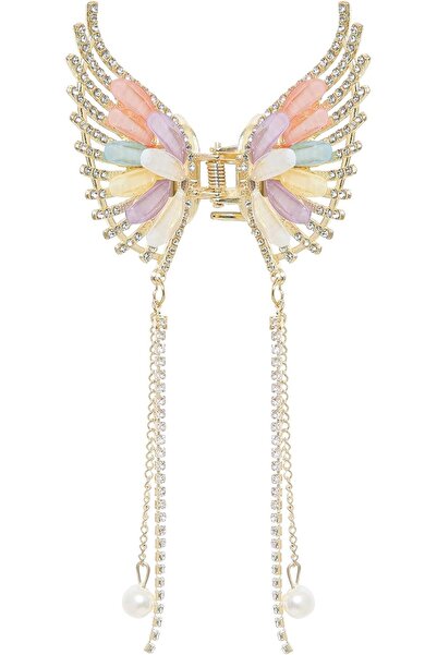 GENERAL Elegant Butterfly Hair Clip with Pearl Chain by Rado & Kabi |   Gold ...
