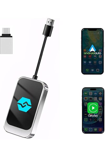 AZONEE محول لاسلكي 2 في 1 لـ CarPlay وAndroid Auto، دونجل بلوتوث وواي فاي، سه...