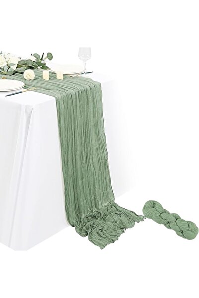 HOFEESEA Cheesecloth Table Runner Super Soft Boho Wrinkled Gauze Sheer Cloth ...
