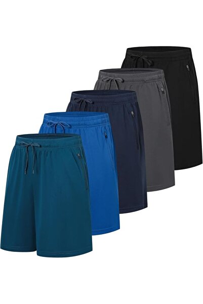 GENERAL CIMIC 5 Pack Mens Gym Running Shorts Workout Basketball Shorts