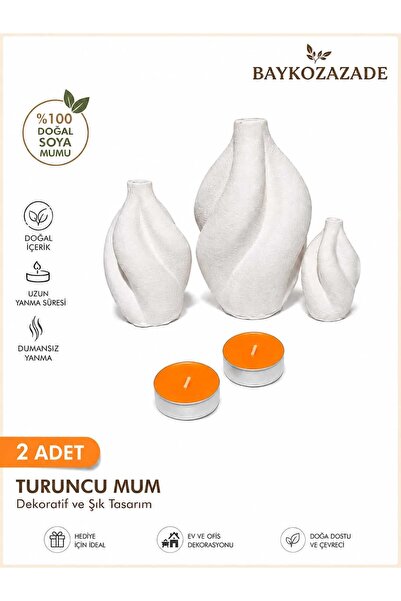 baykozazade Tealight Mum 2Adet Kokusuz, Buhurdanlık, Parti, Kutlama, Özel Gün...