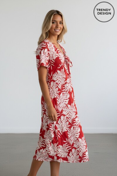 Trendy Design Rochie Midi de Vară – Confort și Imprimeuri Elegante