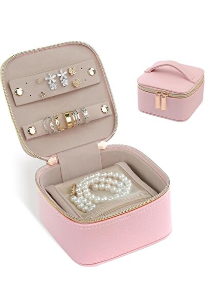 Yelajoy Travel Jewelry Case for Women - 4 Zipper PU Leather Jewelry Organizer...