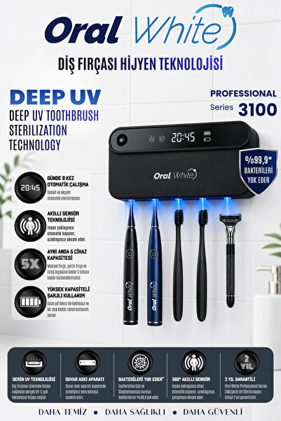 Oral White Professional Series 3100 Gerçek UV-C Diş Fırçası Sterilizasyon Cih...