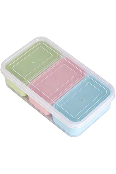 Generic Container with 3 Removable Compartments – Stackable, Microwave-Safe M...