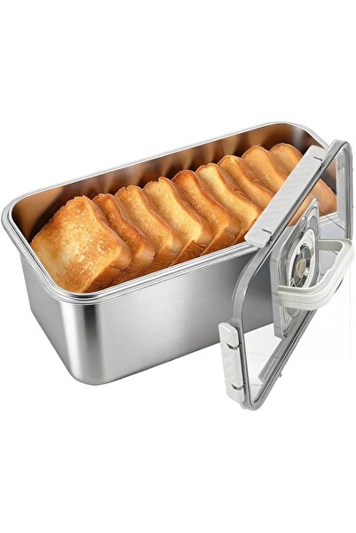 Generic Bread Box Stainless Steel Bread Storage for Homemade Bread, Dishwashe...