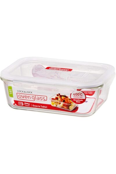 Generic Oven Glass Rectangular Food Container 2L Airtight with 4-Side Locking...