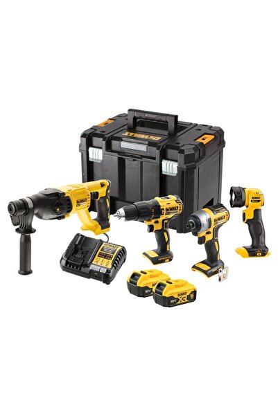 Dewalt DCK440P2T 18V XR 4-Tool Cordless Kit, 2x 5Ah Batteries, Charger, TSTAK...