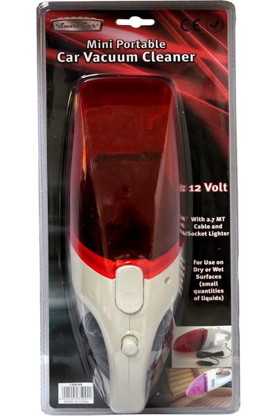 SMART CAR Mini Portable Car Vacuum Cleaner, Red, 1300-08