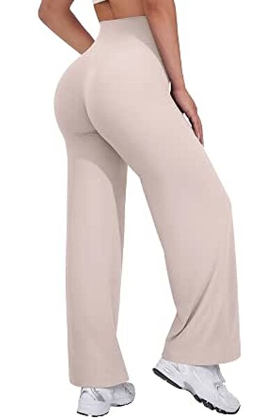 VOYJOY Straight Leggings Bottoms Womens Wide Leg 29"/ 31.5"/33"/35" Pants | H...