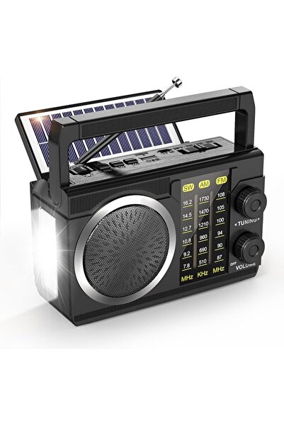 PRUNUS راديو J-135 AM FM SW محمول مع بلوتوث، يعمل بالطاقة الشمسية، قابل لإعاد...