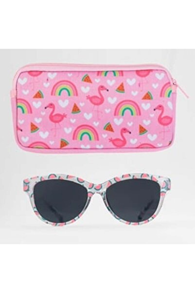 OEM Set Ochelari de Soare cu Rama Roz & Husa pentru Copii