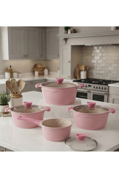 AR HOME 8-Piece Luxury Granite Non-Stıck Cookware set