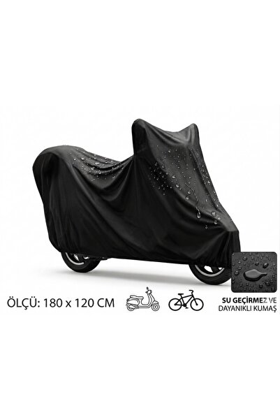 Su ve Toz Geçirmez Motosiklet Scooter Brandası - Elektrikli Bisiklet Örtüsü Çadırı 180x120 cm