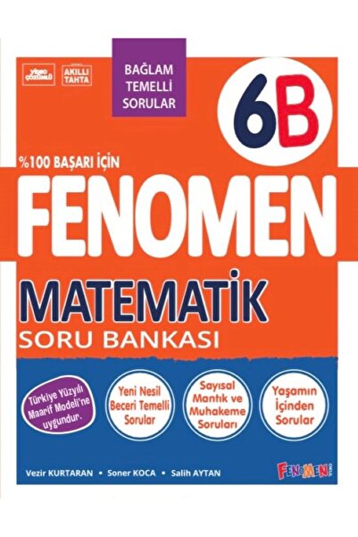 Fenomen Yayıncılık FENOMEN YAYINLARI 6.SINIF MATEMATİK (B) SORU BANKASI