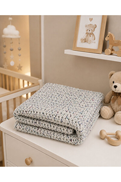 Generic Brand Hand Knitted Velvet Baby Blanket – Soft Textured 75X87 cm Multi...