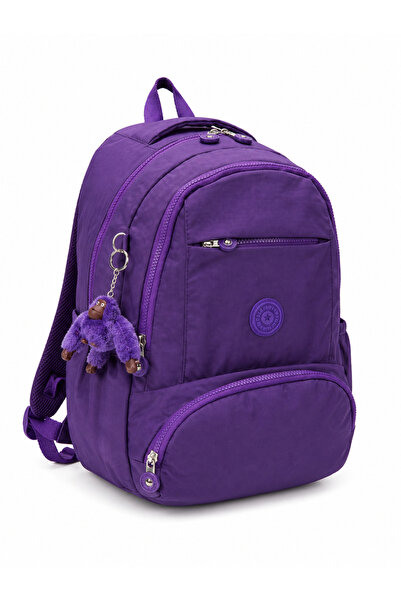 Dadacuq Purple Sports Daily School 4 Compartment Backpack with Crinkle Fabric...
