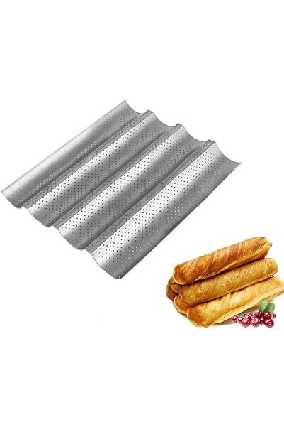 Generic DELFINO Perforated Baguette Baking Tray Non Stick French Stick Baking...