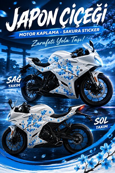 Stikacar JAPON ÇİÇEĞİ Motor Kaplama - Sakura Sticker