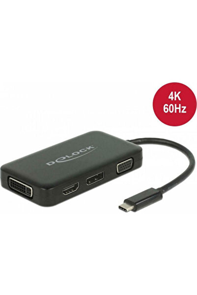 DELOCK Σταθμός σύνδεσης USB-C με HDMI/DisplayPort 4K Μαύρο (63929)