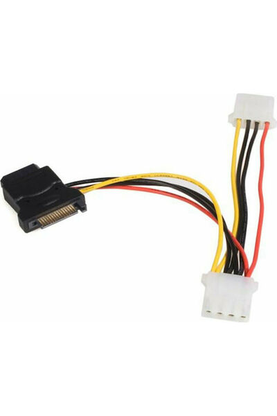 startech Καλώδιο Molex 4 ακίδων σε Sata 15 ακίδων 0,15μ Πολύχρωμο (LP4SATAFM2L)