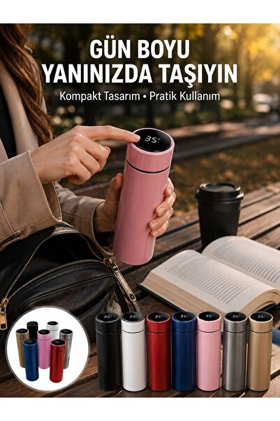pınaxar 250 ml Insulated Thermos Bottle with Led Temperature Meter New Genera...