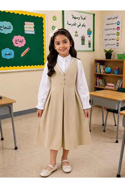 Generic Brand School Uniform for Kindergarten, Beige Color, Length 32, Width ...