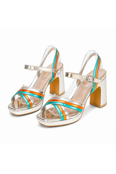 Generic Brand Women's Sandals Patent Leather High Heels with Back Strap, Two-...