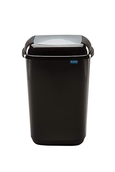 PLAFOR Selective Recycling Plastic Bin, 45L Capacity, Quatro - Black With Gre...