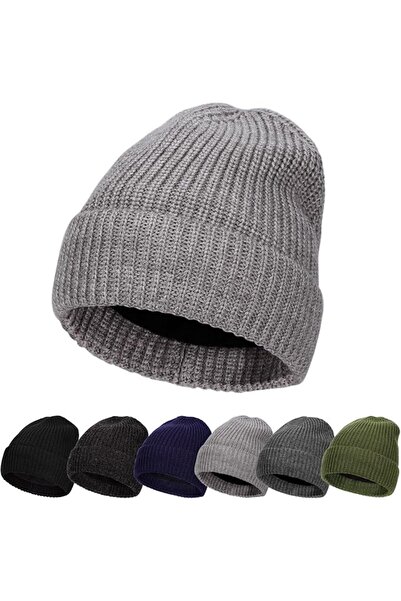 GENERAL قبعة صوفية دافئة للرجال مقاس L/XXL، بنسيج محبوك سميك، قبعة رأس دافئة ...