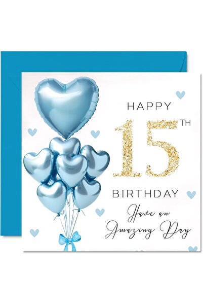 Stuff4 95th Birthday Cards for Men - Blue Glitter Balloons - Happy Birthday C...