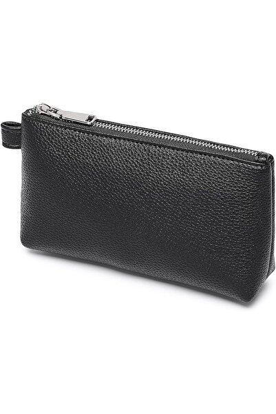 YONBEN Small Makeup Bag for Purse, Leather Cosmetic, Caramel Color, PU Leathe...