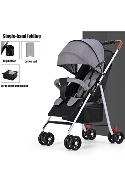 VUCATIN Lightweight travel stroller (seating and reclining options), featurin...