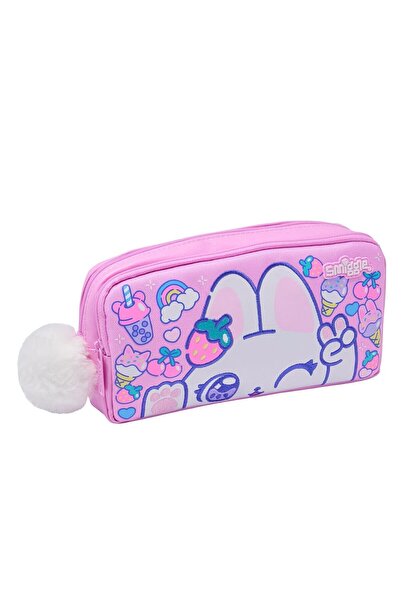 SMIGGLE Bright Eyes Character Pencil Case with Pockets Pink 457541
