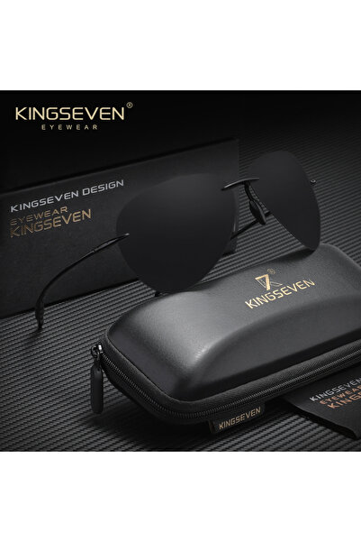 Choice Black Black KINGSEVEN Retro Male Pilot Sunglasses Rimeless Trendy Men ...
