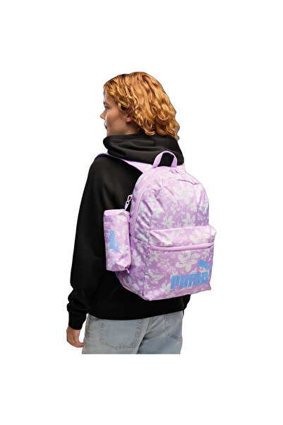 Puma Backpack Phase Aop Backpack Set Moody -s 20L, Black, Unisex