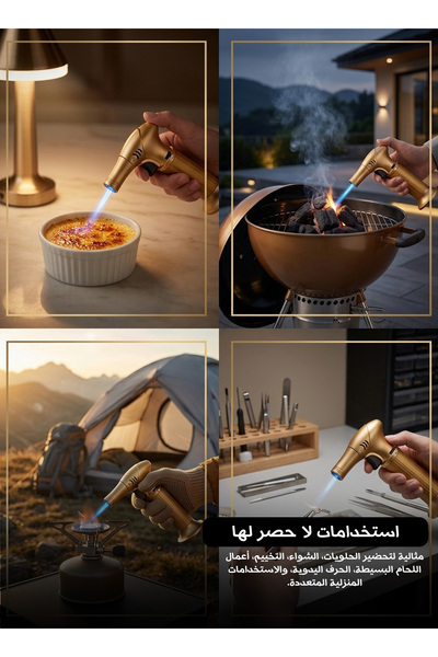 Yallabena Blue Flame Torch Lighter Windproof Refillable Metal Gas Lighter Mul...
