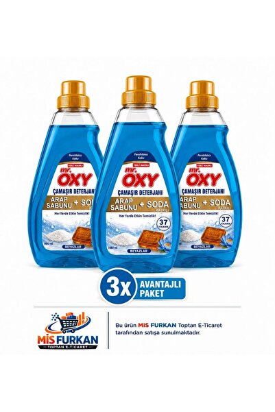 MR.OXY Arap Sabunu ve Soda Katkılı Sıvı Çamaşır Deterjanı 3 Adet