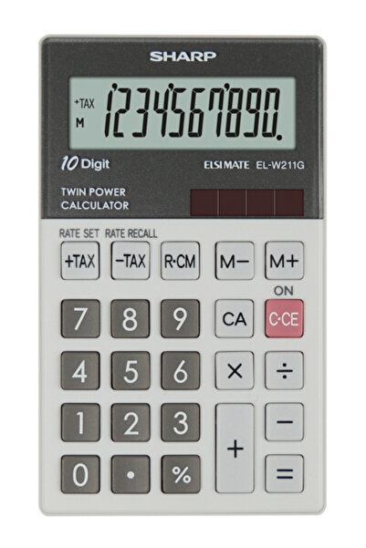 Sharp Calculator De Buzunar, 10 Digits, 117 X 70 X 8 Mm, Dual Power, El-W211G...