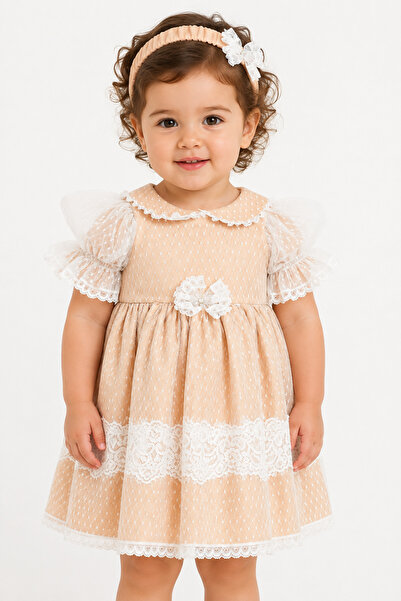 Babyhola Lace Detail Special Design Baby Girl Children's Evening Dress Hair B...