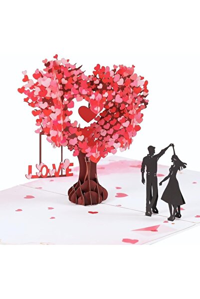 Aputue Pop Up Anniversary Cards, 15x20 CM Exquisite 3D Laser Cut Heart Tree G...