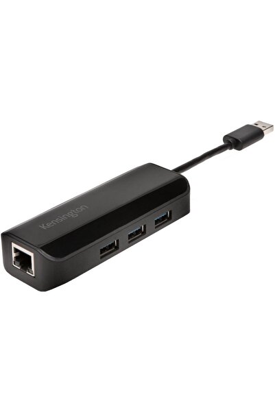 KENSINGTON Ua3000E Adapter, Usb 3.0 To Ethernet, Usb Hub With 3 Usb 3.0 Ports...