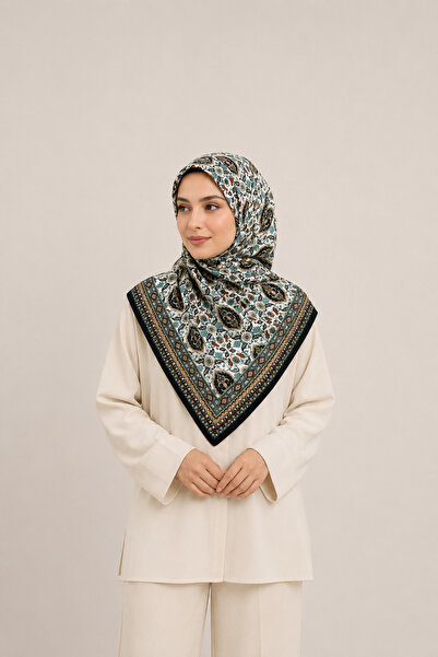 Fevora Ethnic Patterned Square Scarf 90X90 cm – Stylish and Elegant Everyday ...