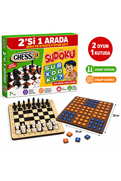 MAKETÇİNİZ 2-Pack Educational and Fun Boxed Brain Teasers Chess+Sudoku in One...