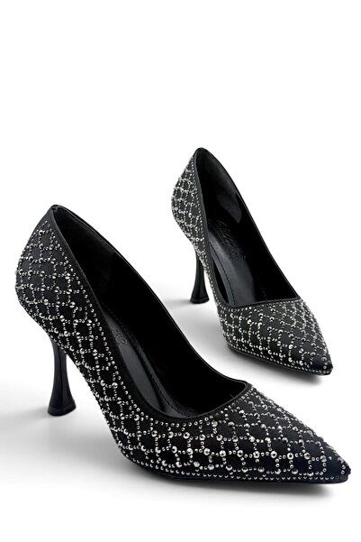 DefHeel'e Stone Detailed Thin Heeled Shoes Stiletto