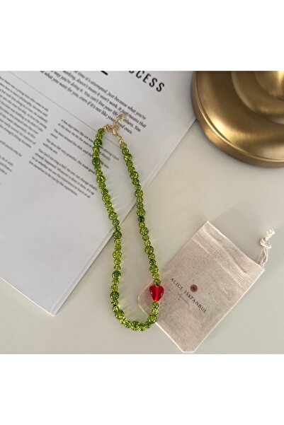 Alice İsstanbul Silvery Beaded Murano Pomegranate Necklace